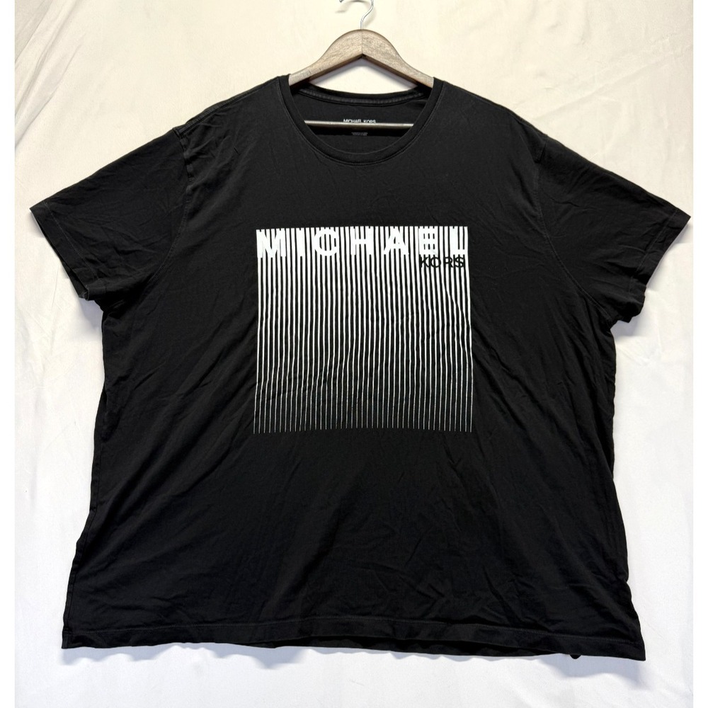 Michael Kors T Shirt Mens 3XL Black Graphic Screen Printed Spellout Logo Cotton